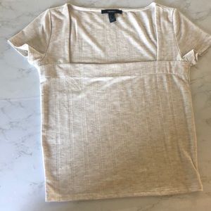 Square neck cream colored crop top